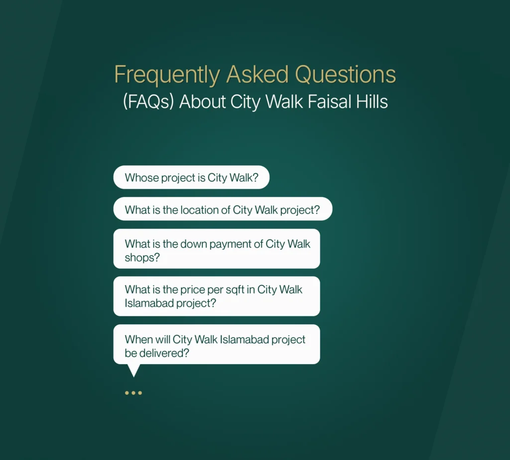 City Walk Faisal Hills Islamabad Prices